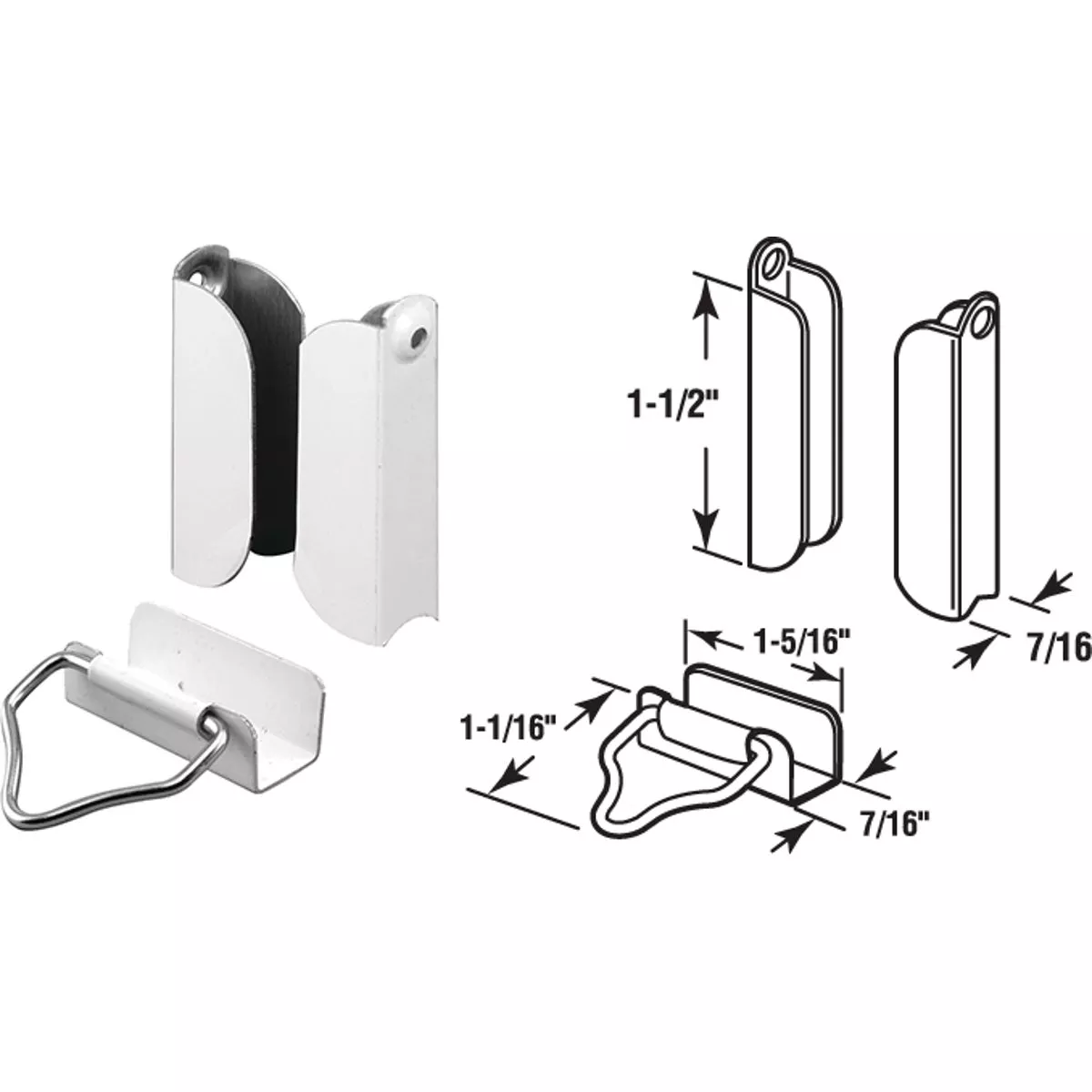 Prime-Line 7/16 In. White Hanger & Latch (2-Pack)
