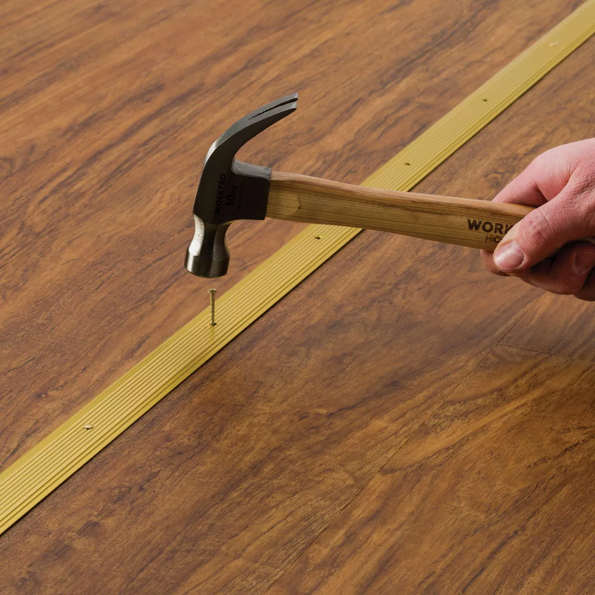 M-D Building Products 1-1/4 In. x 36 In. Satin Brass Aluminum Seam Binder with Screw Nails - photo 7