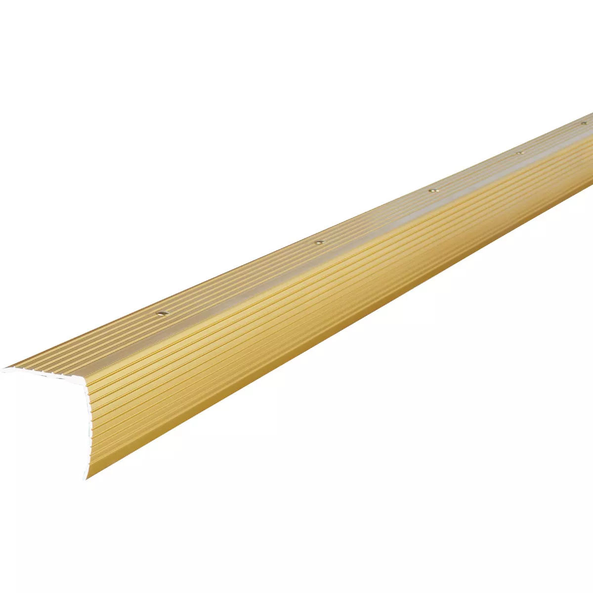 M-D Building Products 1-1/8 In. X 1-1/8 In. X 36 In. Satin Brass Aluminum Stair Edging w/ Screw Nails - photo 2