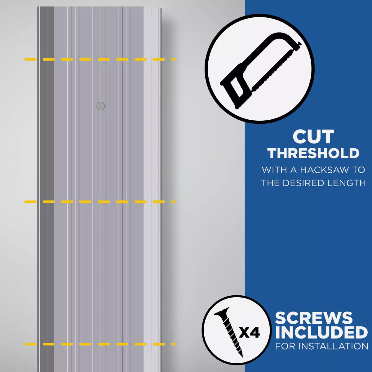 M-D Building Products 4 In. x 1/2 In. x 36 In. Silver Aluminum Heavy-Duty Commercial Flat-Profile Threshold - photo 7