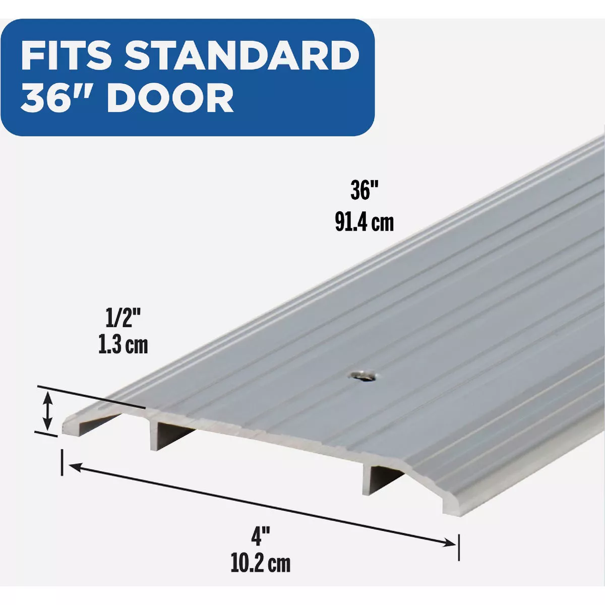 M-D Building Products 4 In. x 1/2 In. x 36 In. Silver Aluminum Heavy-Duty Commercial Flat-Profile Threshold - photo 3