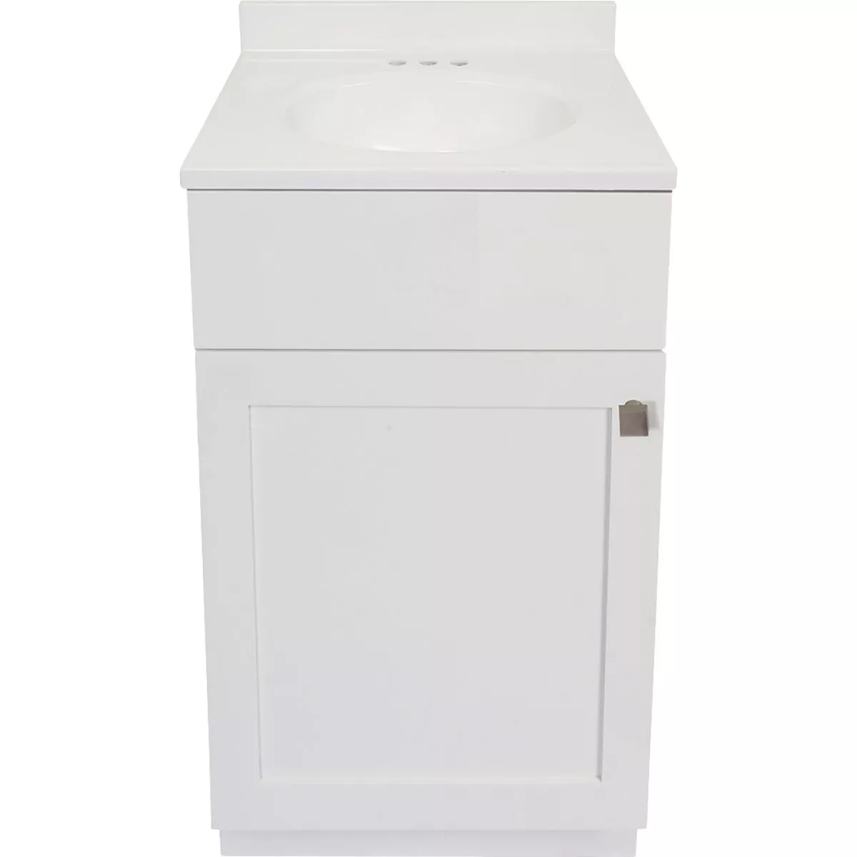 Modular Charleston White 18 In. W x 16 In. D x 34-1/2 In. H Vanity with White Cultured Marble Top