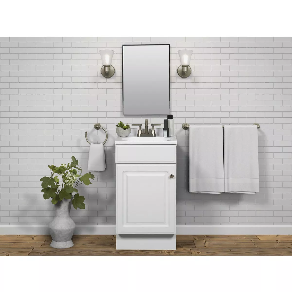 Zenith Zenna Home White 18 In. W x 35 In. H x 16 In. D Vanity with White Cultured Marble Top - photo 4