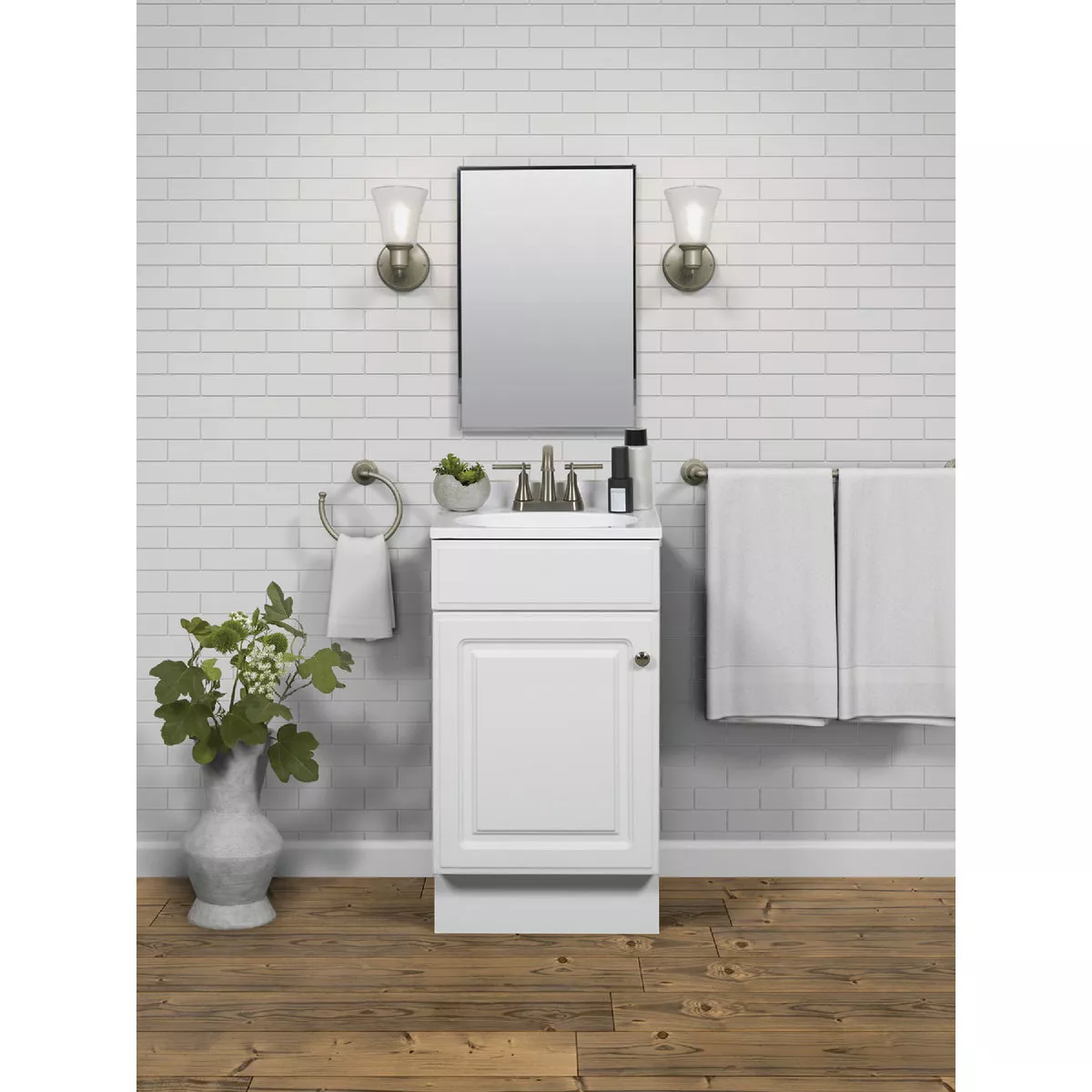 Zenith Zenna Home White 18 In. W x 35 In. H x 16 In. D Vanity with White Cultured Marble Top - photo 2