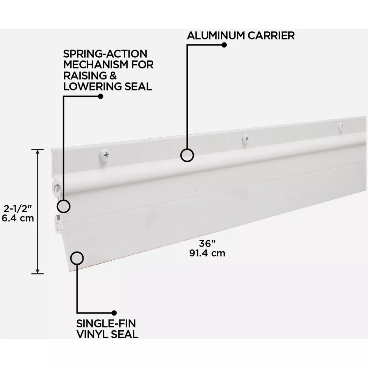 M-D Building Products 0.375 In. 36 In. White Door Sweep - photo 7