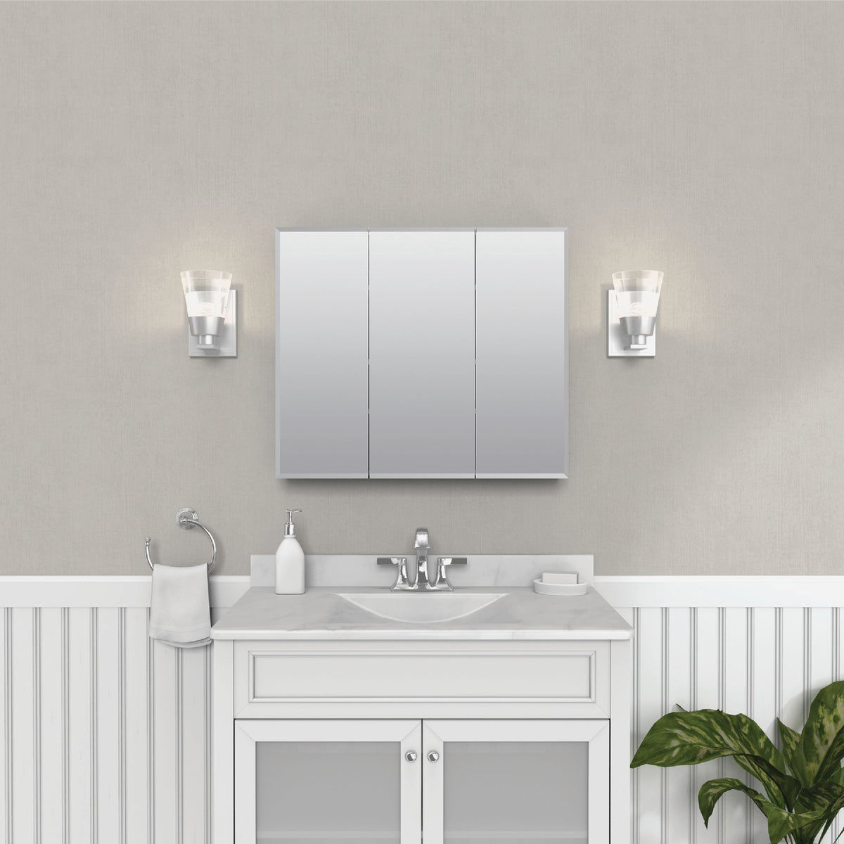 Frameless Tri-View Surface Mount Medicine Cabinet - Thumbnail 4
