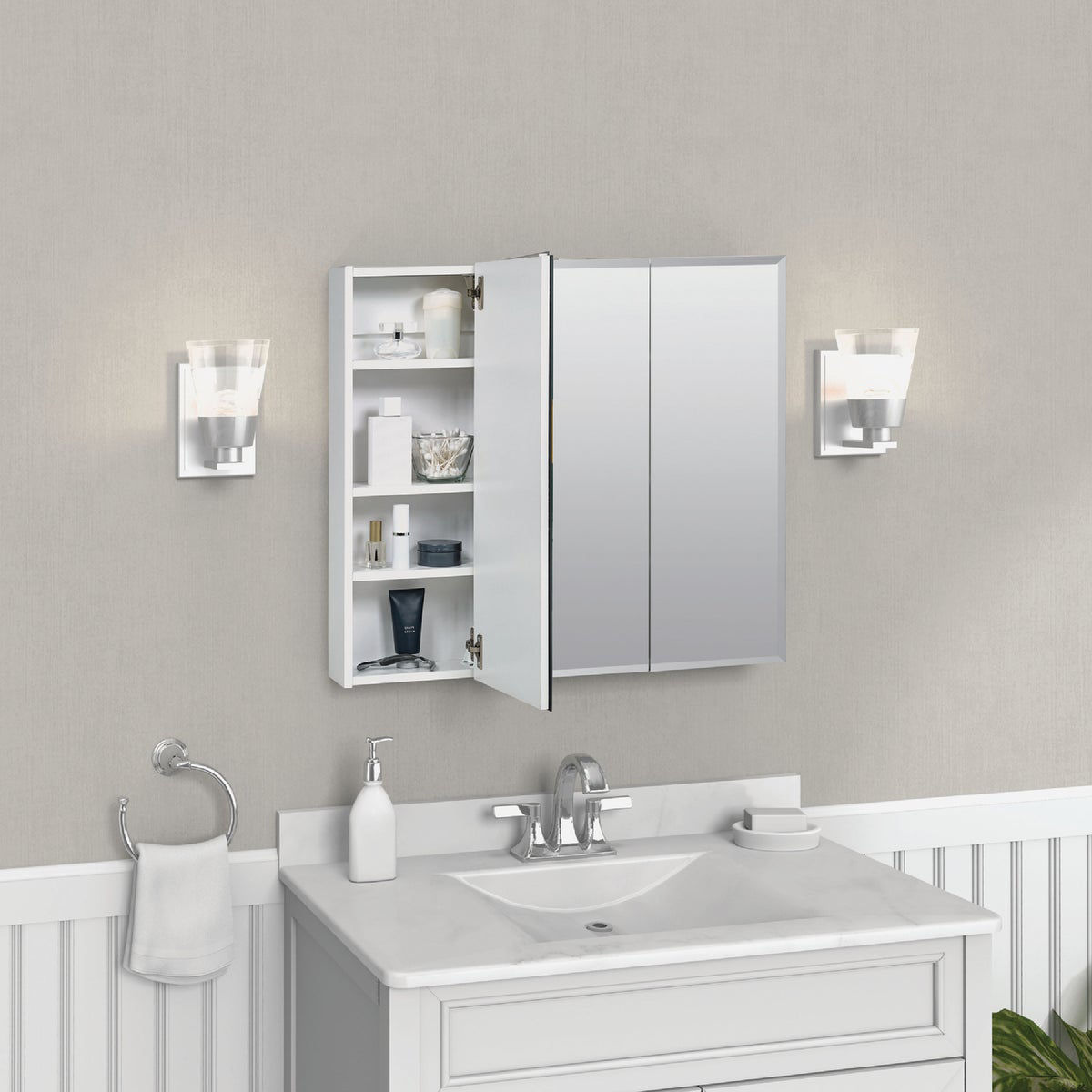 Frameless Tri-View Surface Mount Medicine Cabinet - Thumbnail 3