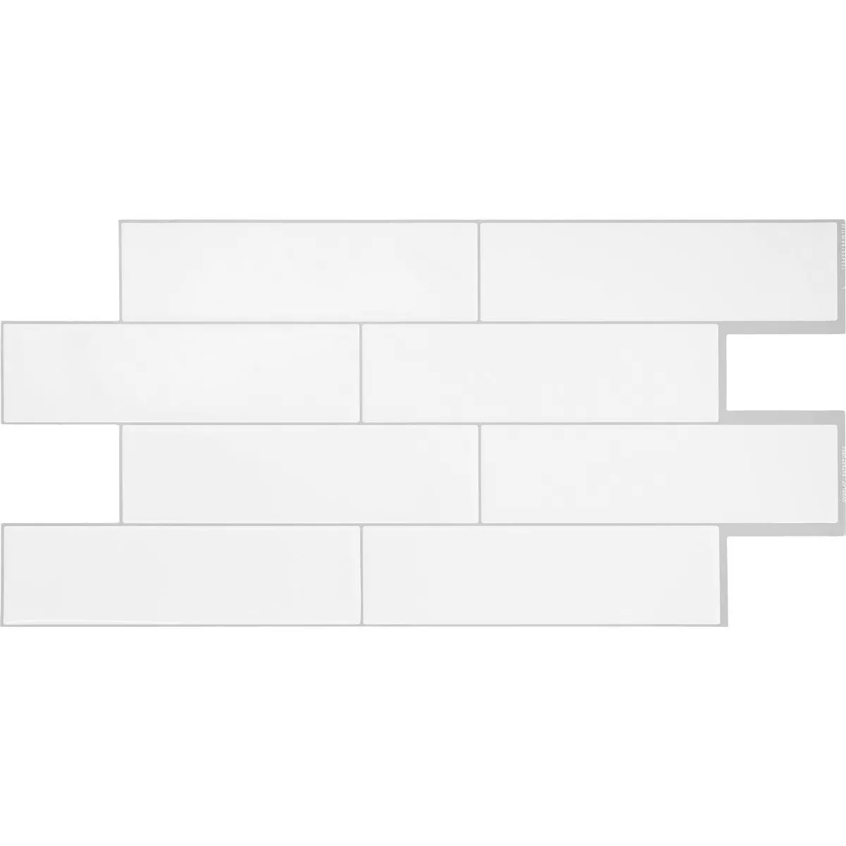 Smart Tiles Approx. 11 In. x 22 In. Glass-Like Vinyl Backsplash Peel & Stick, Oslo White Subway Tile (2-Pack)