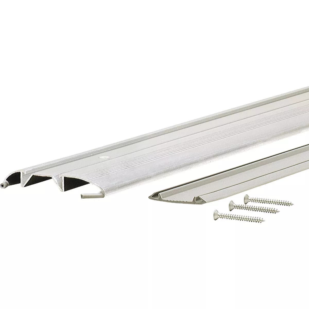 M-D Building Products 3-3/8 In. x 3/4 In. x 36 In. Silver Aluminum and Vinyl Low-Profile Threshold - photo 4