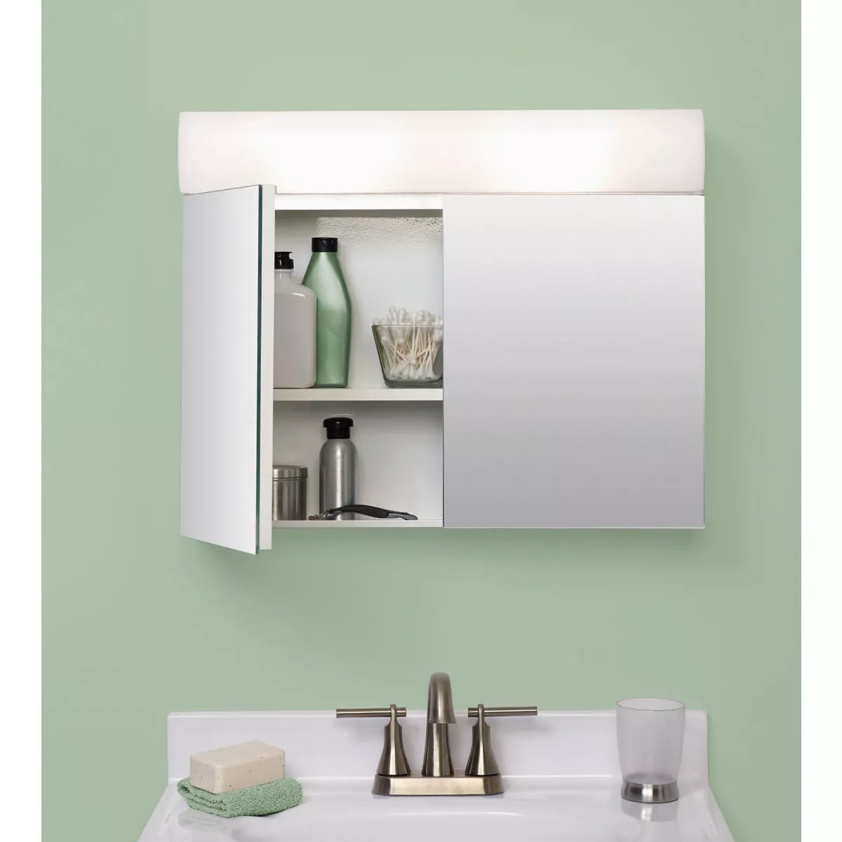 Zenith Zenna Home Frameless 23.25 In. W. x 18.63 In. H. x 5.88 In. D. Bi-View Surface Mounted Lighted Medicine Cabinet - photo 3