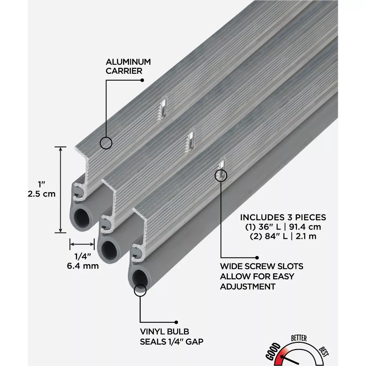 M-D Building Products Silver Aluminum and Vinyl Screw-on Top and Sides Door Seal Kit - photo 5