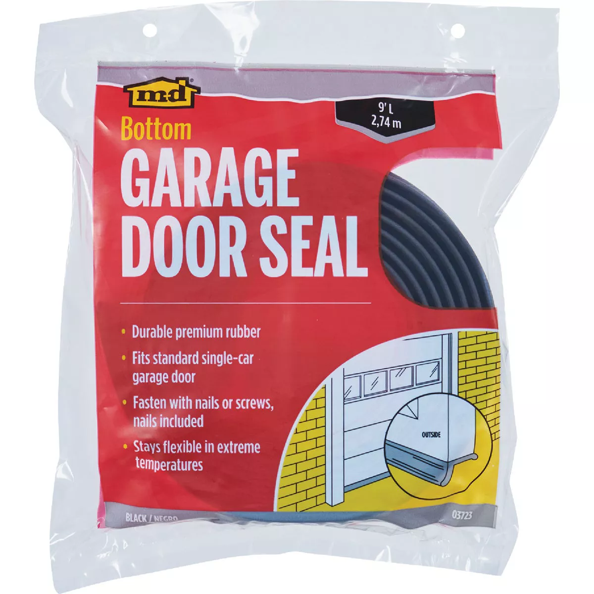 M-D Building Products 9 Ft. Black Rubber Garage Door Bottom Seal - photo 7