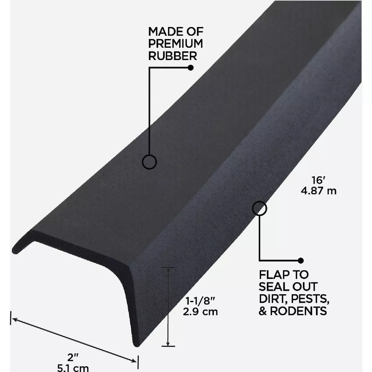 M-D Building Products 16 Ft. Black Rubber Garage Door Bottom Seal - photo 6
