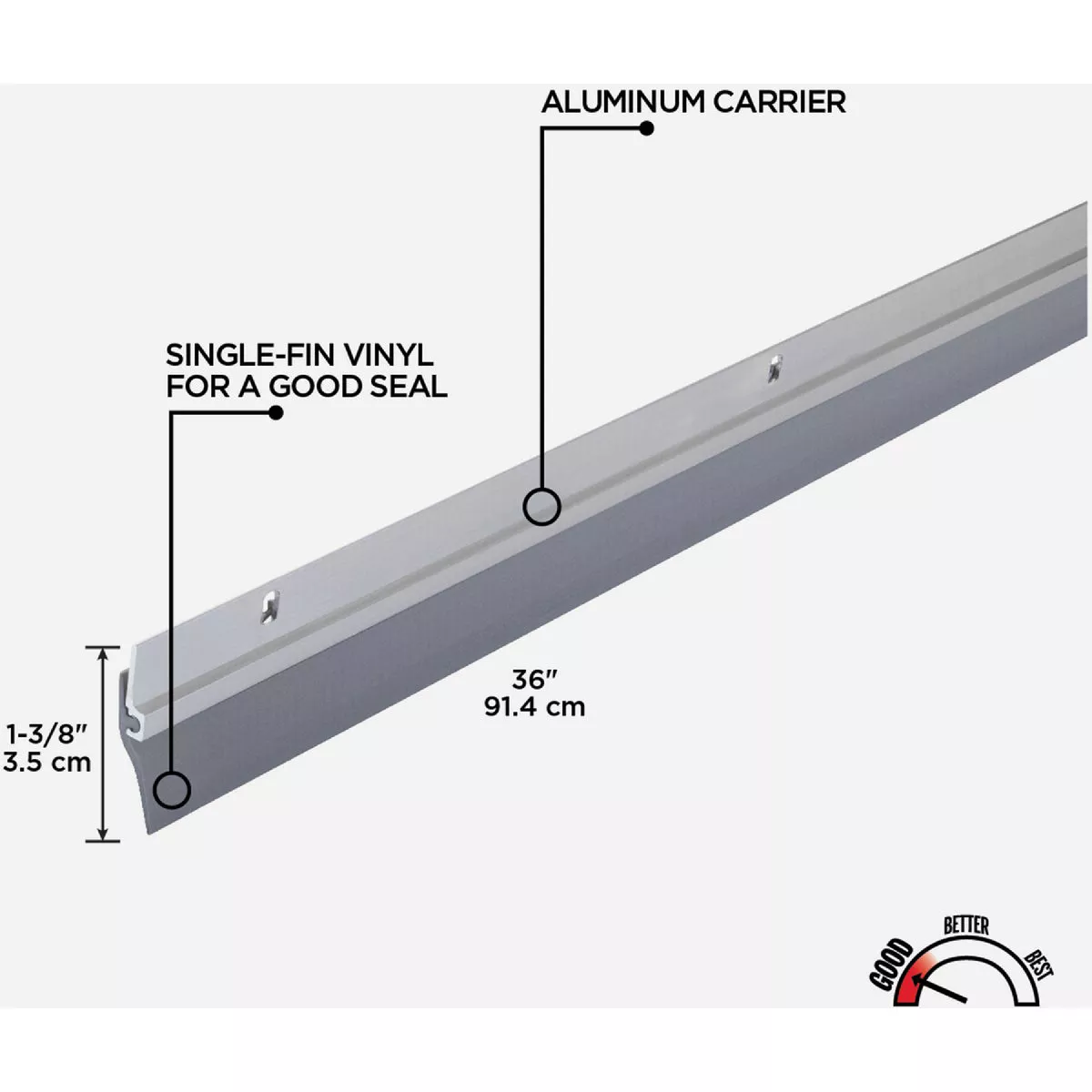 M-D Building Products 0.25 In. 36 In. Silver Door Sweep - photo 6
