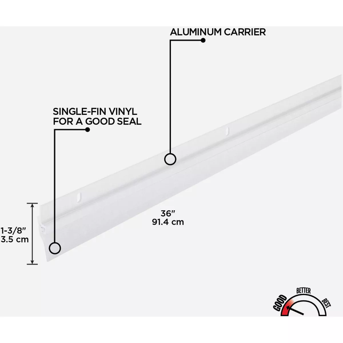 M-D Building Products 0.25 In. 36 In. White Door Sweep - photo 4