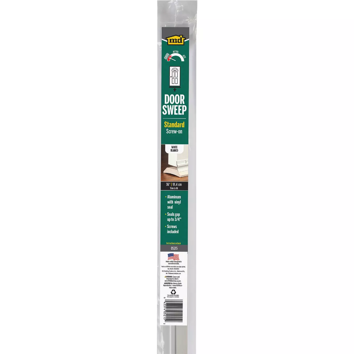 M-D Building Products 0.25 In. 36 In. White Door Sweep - photo 2