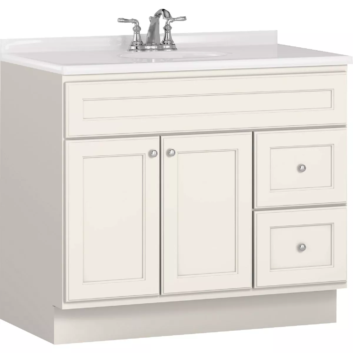 Bertch Northbrook 36 In. W x 34-1/2 In. H x 21 In. D White Vanity Base without Top, 2 Door/2 Drawer