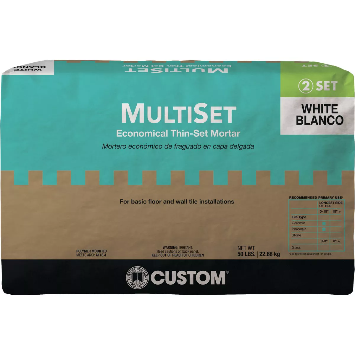 Multiset 50 Lb. White Mortar Mix