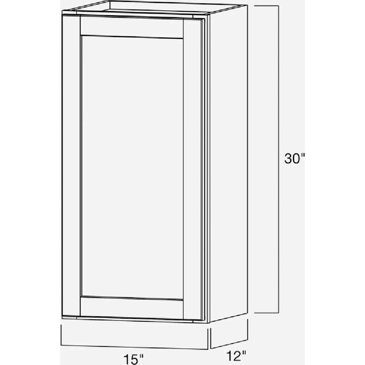 Continental Cabinets Andover Shaker 15 In. W x 12 In. D x 30 In. H White Thermofoil Wall Kitchen Cabinet - photo 5