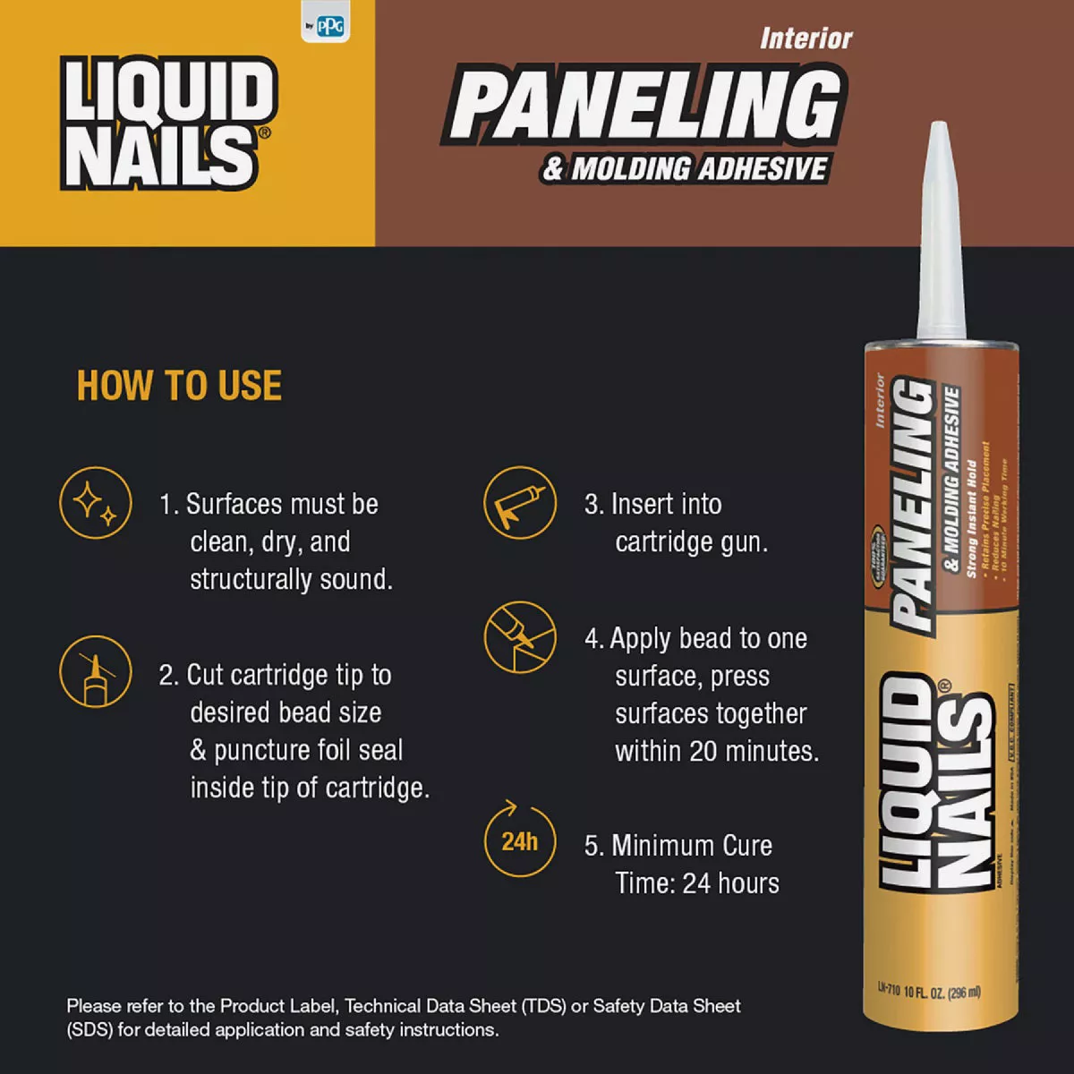 LIQUID NAILS 10 Oz. Paneling and Molding Adhesive - photo 4