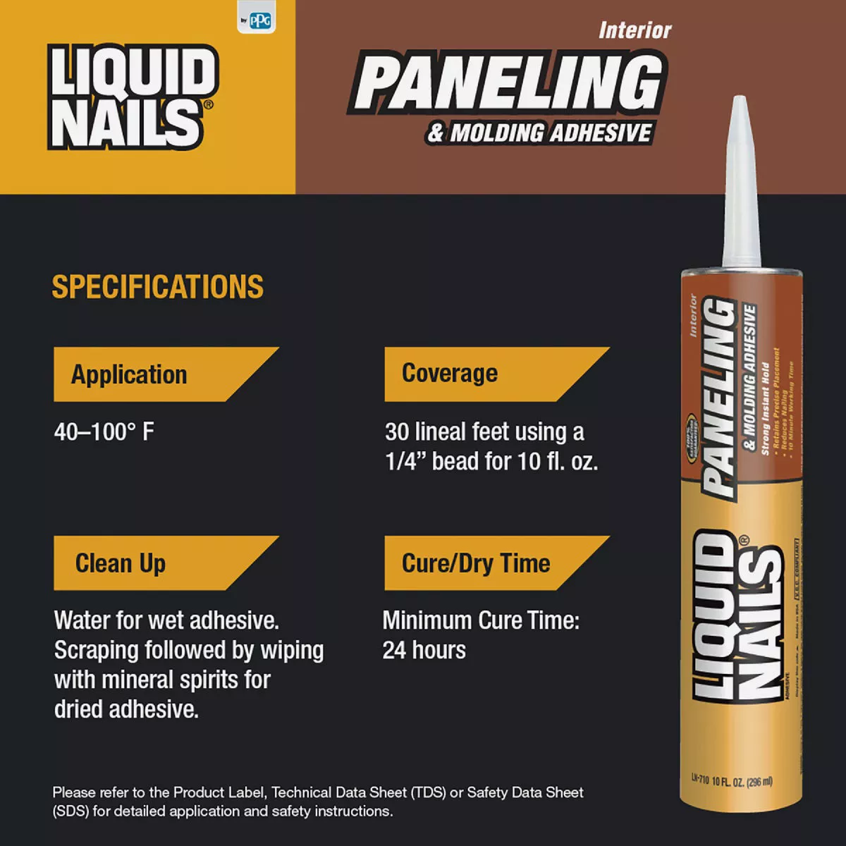LIQUID NAILS 10 Oz. Paneling and Molding Adhesive - photo 5