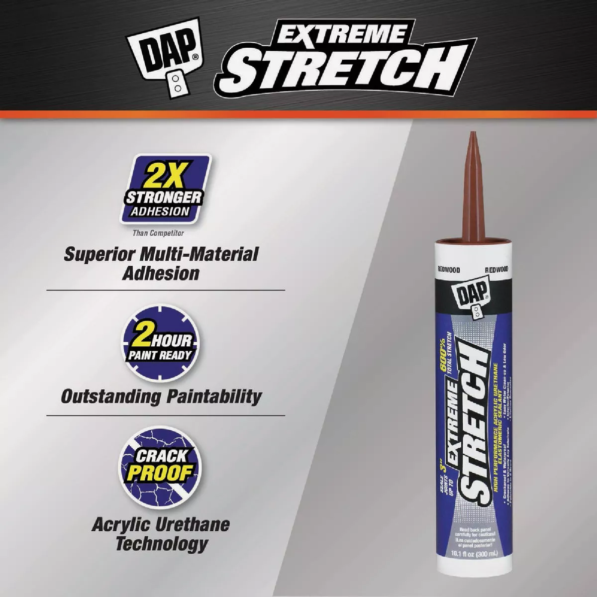 Dap Extreme Stretch 10.1 Oz. Redwood Acrylic Urethane Premium Elastomeric Sealant - photo 2