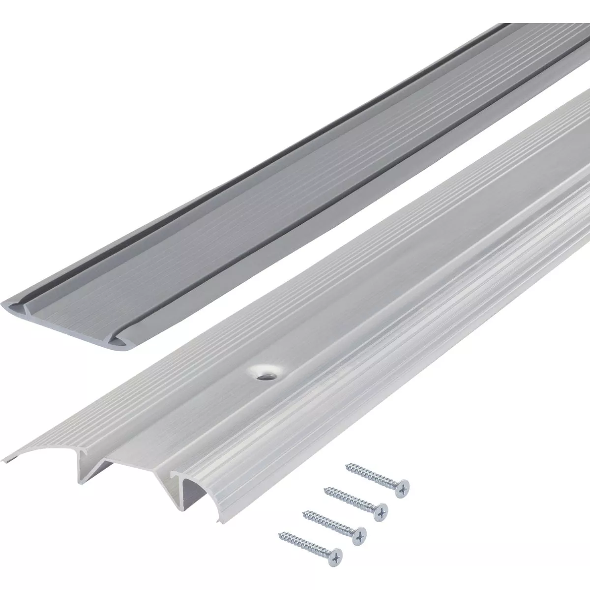 M-D Building Products 3 In. x 3/4 In. x 36 In. Silver Aluminum and Vinyl Economy Low-Profile Threshold - photo 3