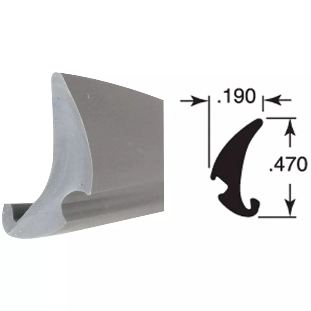 Prime-Line .190 x .470 x 200 Ft. Glass Glazing Spline
