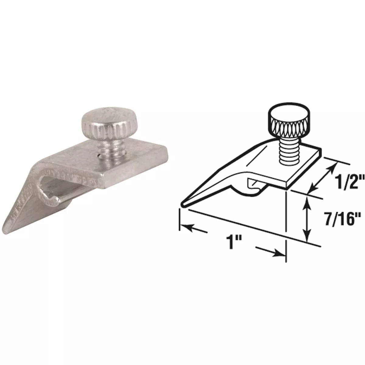 Prime-Line 1/2 In. W. x 7/16 In. H. x 15/16 In. L. Storm Door Panel Clip (8 Count)