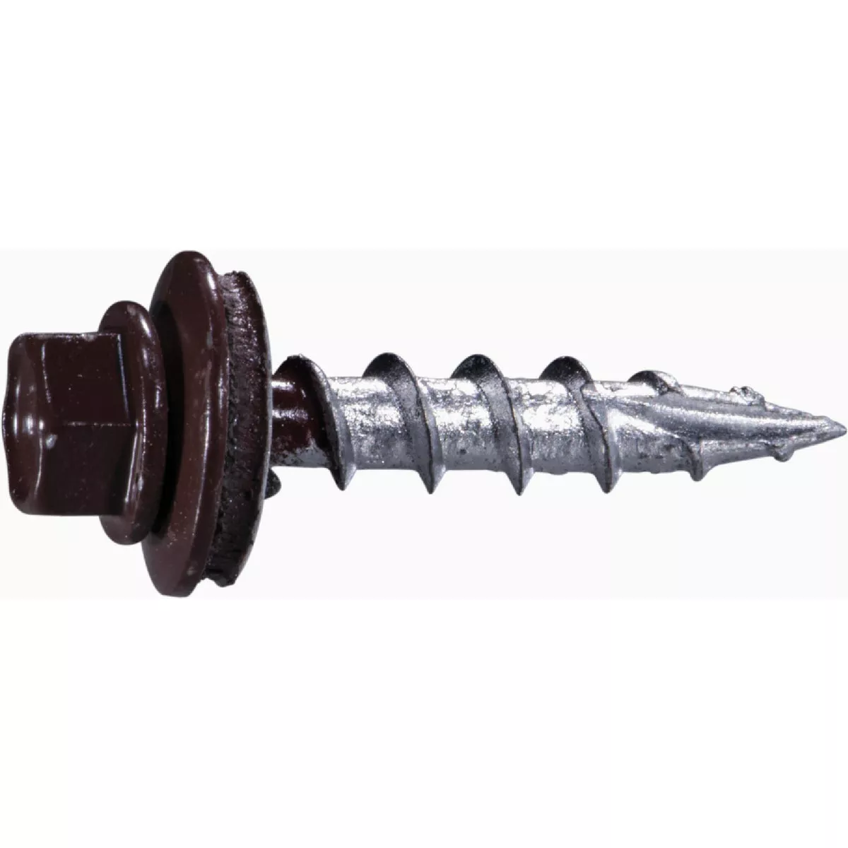 Midwest Fastener #10 x 1 In. Brown Painted Steel Hex Washer Head Pole Barn Self-Drilling Screws (118 Ct.)