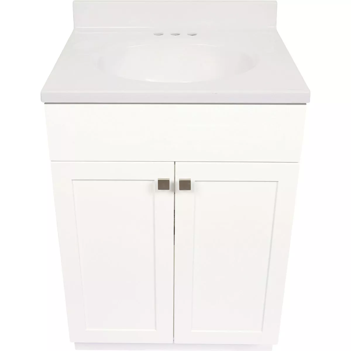 Modular Charleston White 24 In. W x 18 In. D x 34-1/2 In. H Vanity with White Cultured Marble Top