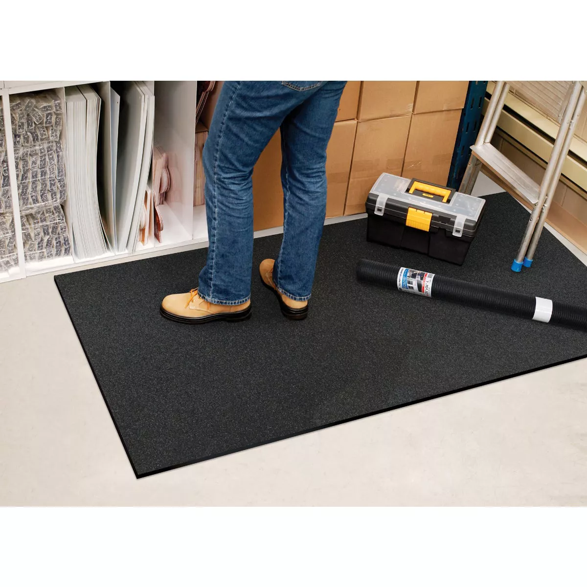 Multy Home 36 In. x 35 Ft. Black Nonslip Rubber Runner - photo 3
