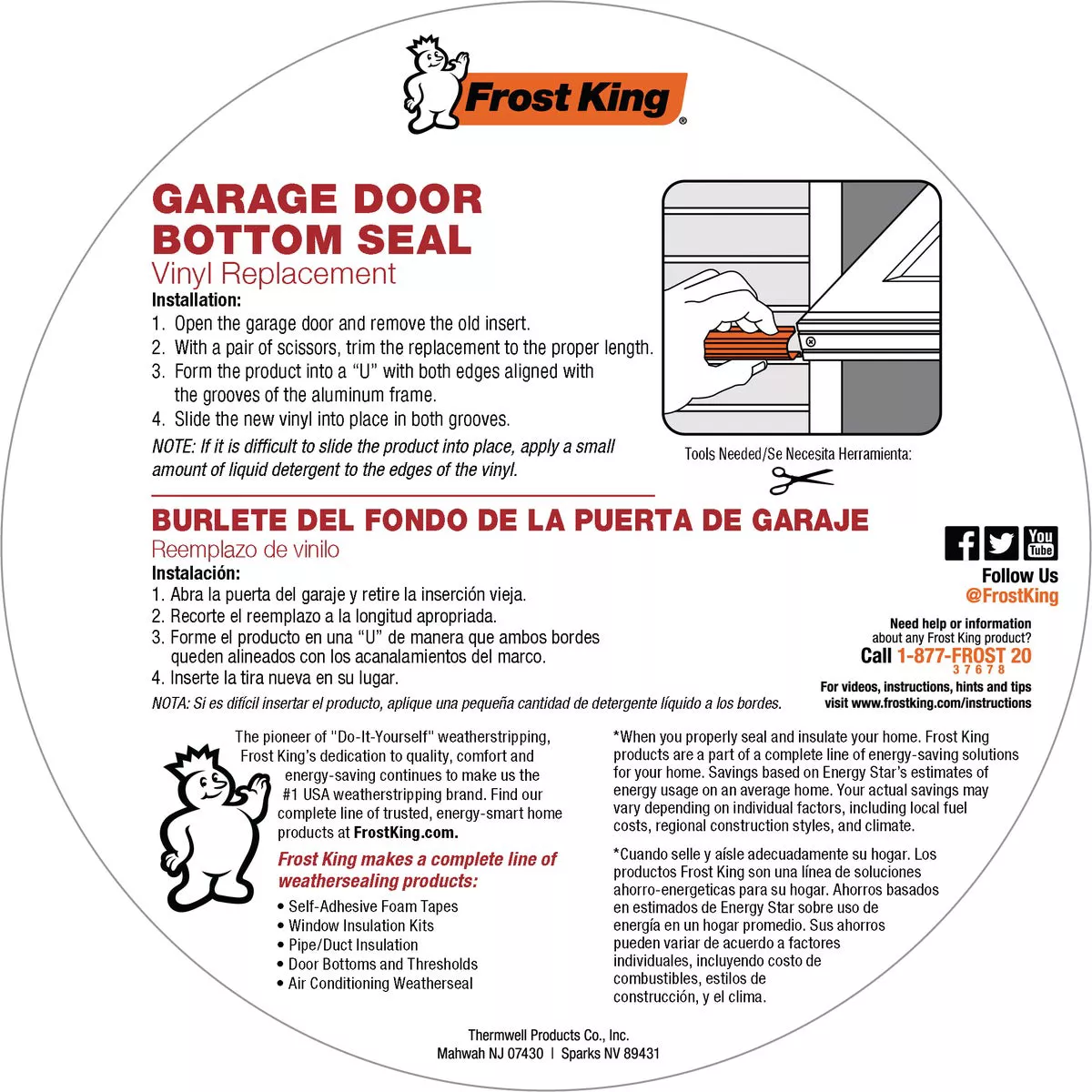 Frost King 2-3/4 In. x 10 Ft. Black Vinyl Bottom Garage Door Seal - photo 7
