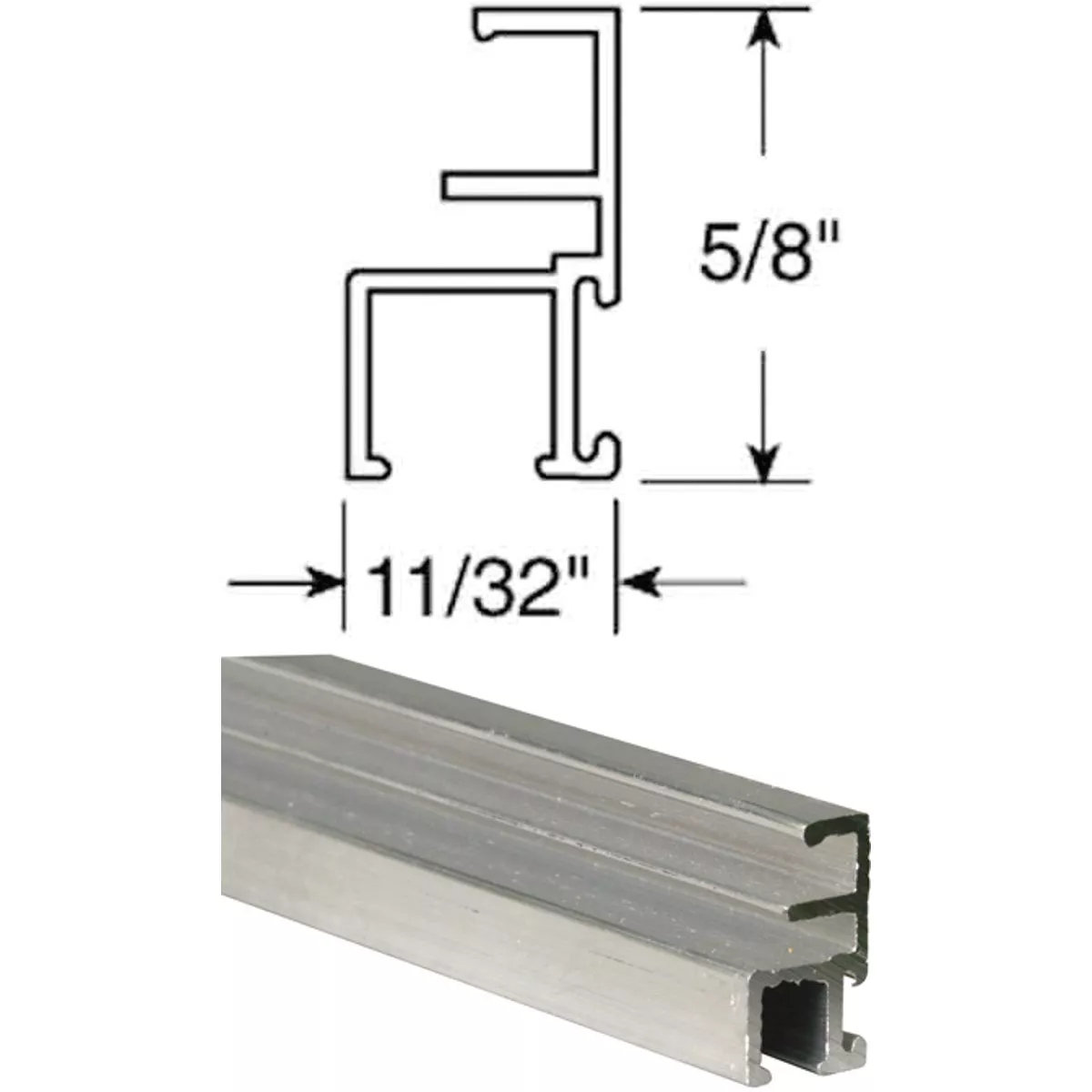 Prime-Line Make-2-Fit 11/32 x 5/8 x 72 Mill Aluminum Triple Track Screen Frame