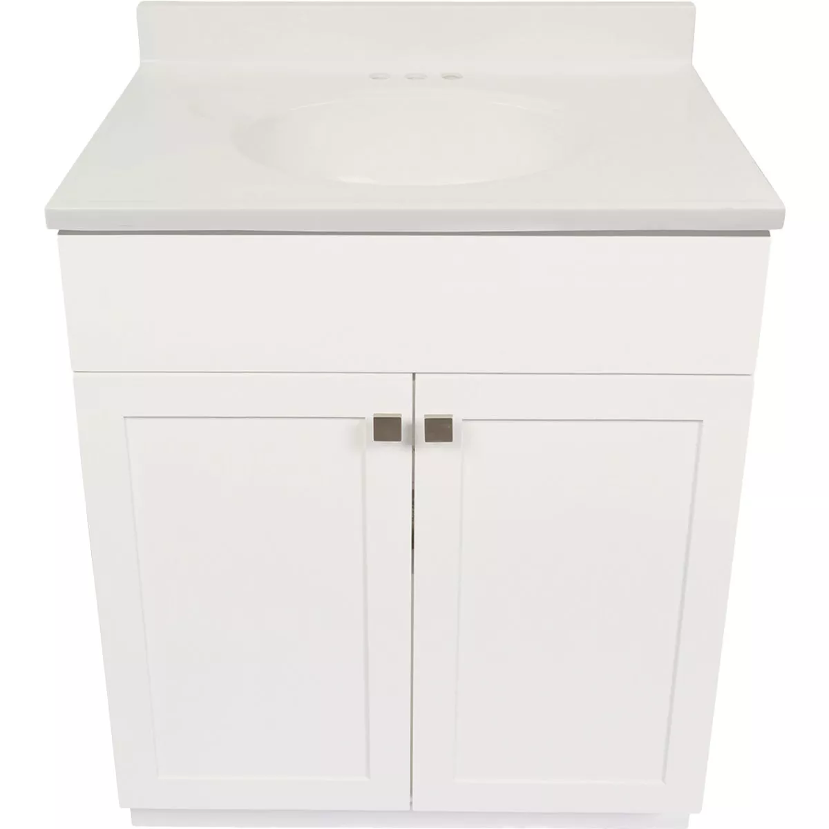 Modular Charleston White 30 In. W x 18 In. D x 34-1/2 In. H Vanity with White Cultured Marble Top