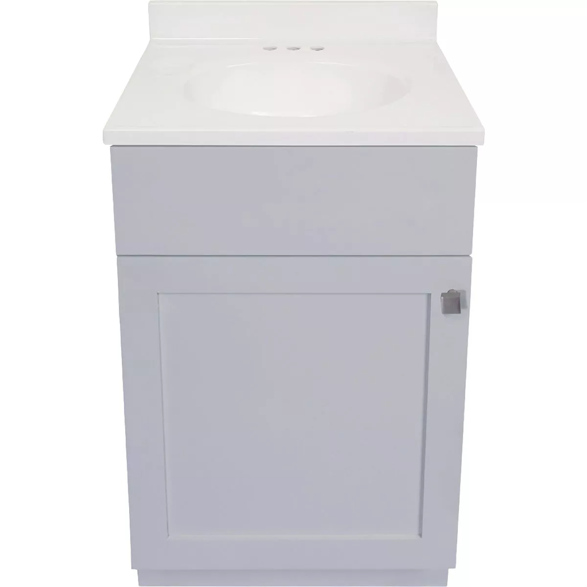 Modular Charleston Gray 18 in W x 16 In. D x 34-1/2 In. H Vanity with White Cultured Marble Top