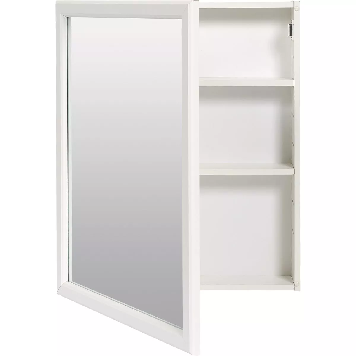 Zenith Zenna Home White 20 In. W. x 25 In. H. x 4.5 In. D. Single Mirror Surface Mount Framed Medicine Cabinet - photo 3