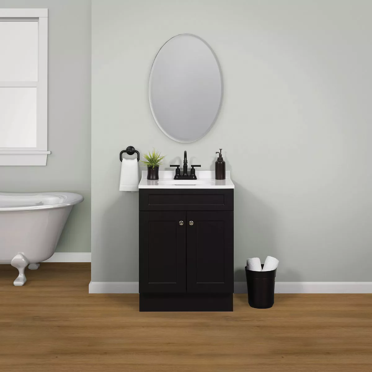Zenith Zenna Home Espresso 24 In. W x 35 In. H x 18 In. D Shaker Vanity with White Cultured Marble Top - photo 3