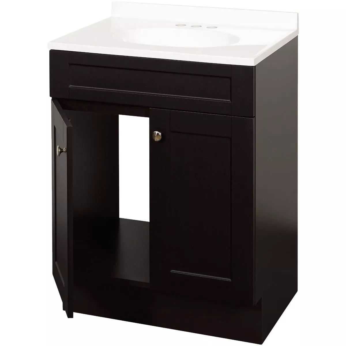 Zenith Zenna Home Espresso 24 In. W x 35 In. H x 18 In. D Shaker Vanity with White Cultured Marble Top - photo 2