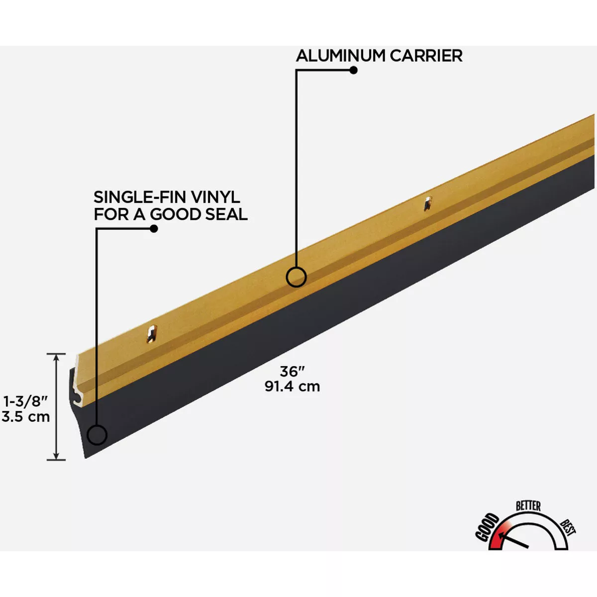 M-D Building Products 0.25 In. 36 In. Gold Door Sweep - photo 4
