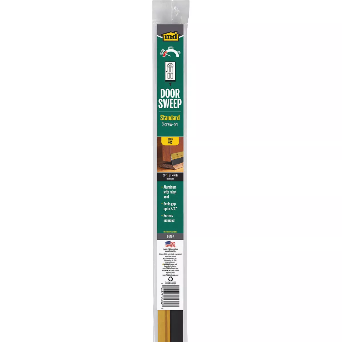 M-D Building Products 0.25 In. 36 In. Gold Door Sweep - photo 2