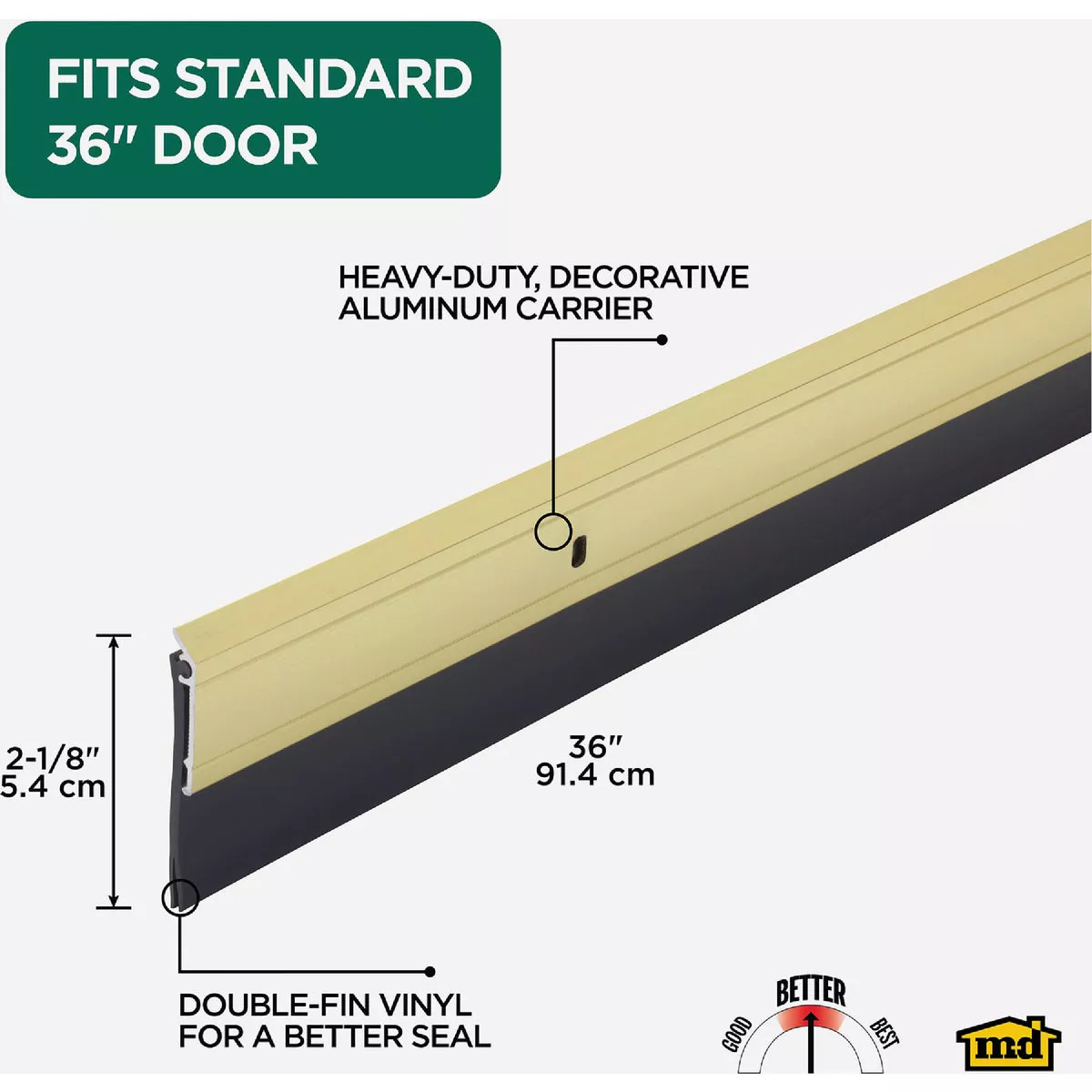 M-D Building Products 0.25 In. 36 In. Gold Door Sweep - photo 3
