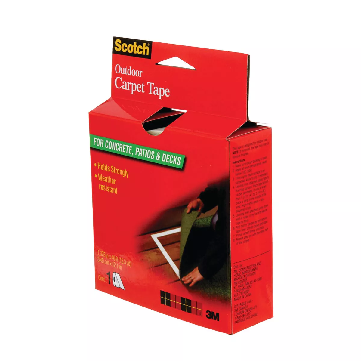 Scotch Outdoor 1.375 In. x 13.333 Yd. (34.9 mm x 12.1 m) Carpet Tape - photo 2