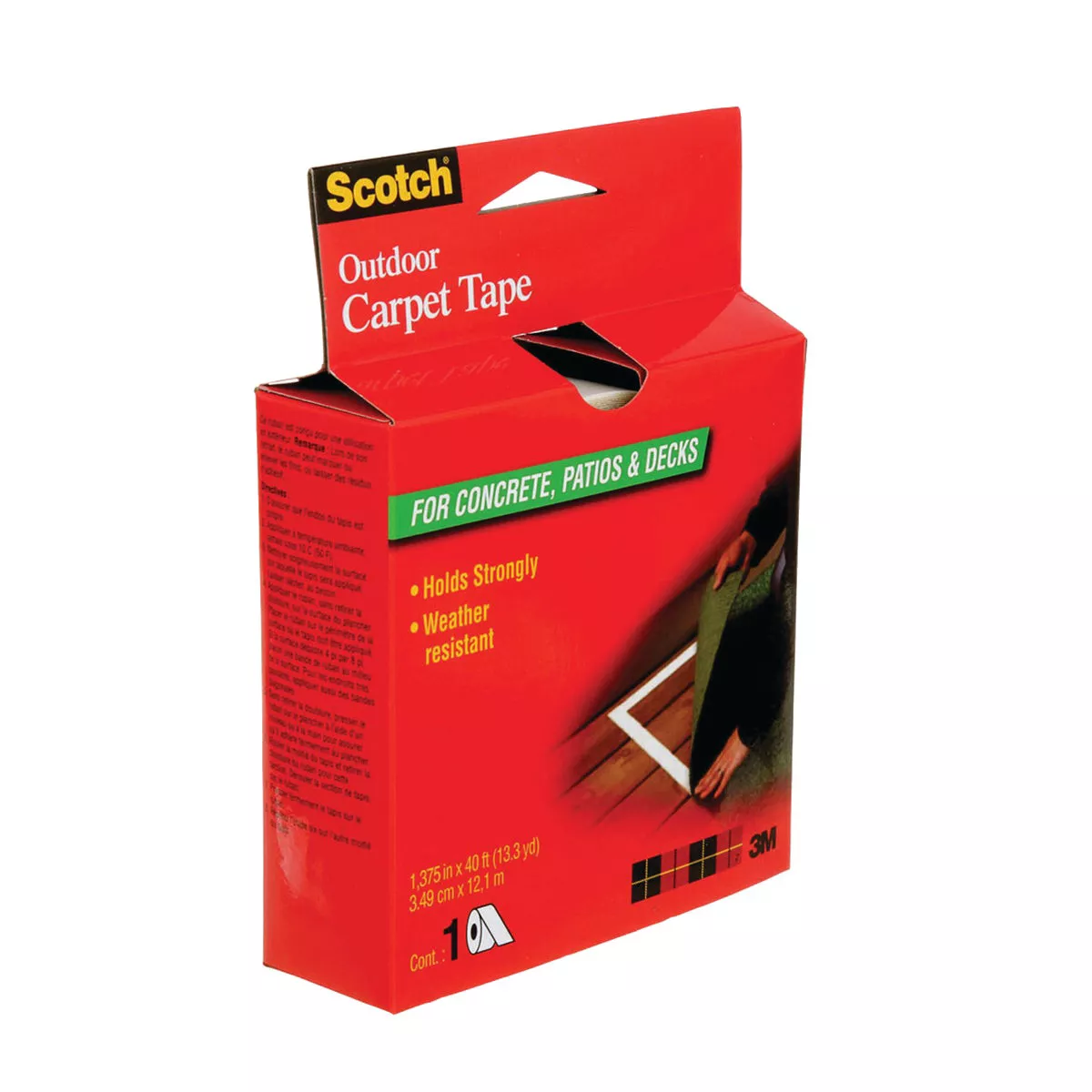 Scotch Outdoor 1.375 In. x 13.333 Yd. (34.9 mm x 12.1 m) Carpet Tape - photo 3