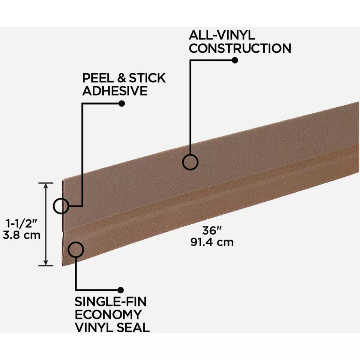 M-D Building Products 0.125 In. 36 In. Brown Door Sweep - photo 5