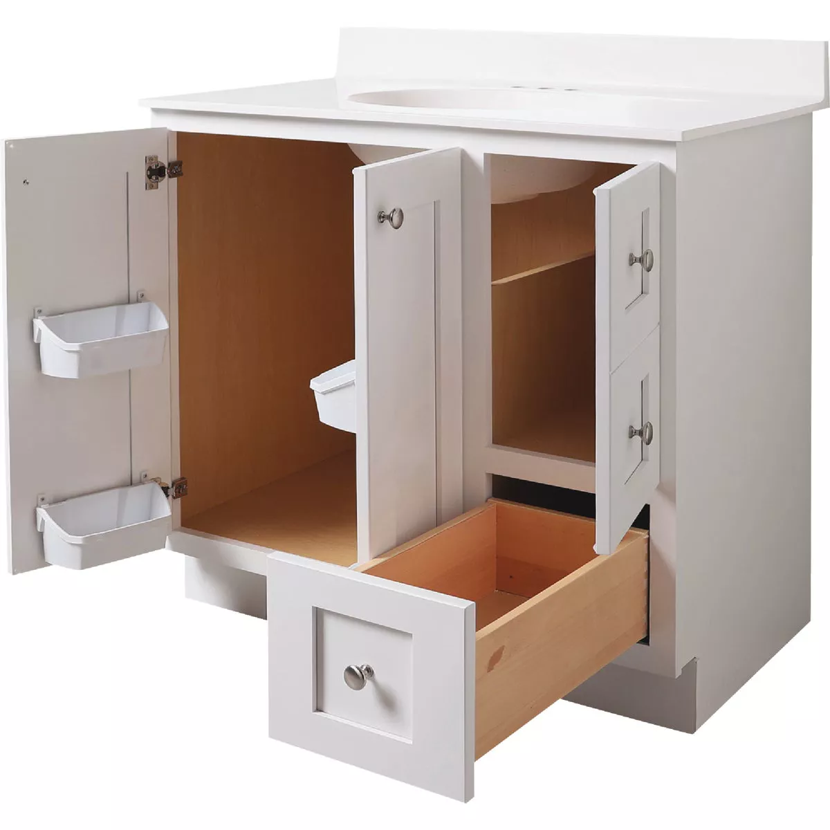 Bertch Storage Solutions 36 In. W x 34-1/2 In. H x 21 In. Deep White Vanity Base without Top, 3 Door/1 Drawer - photo 3