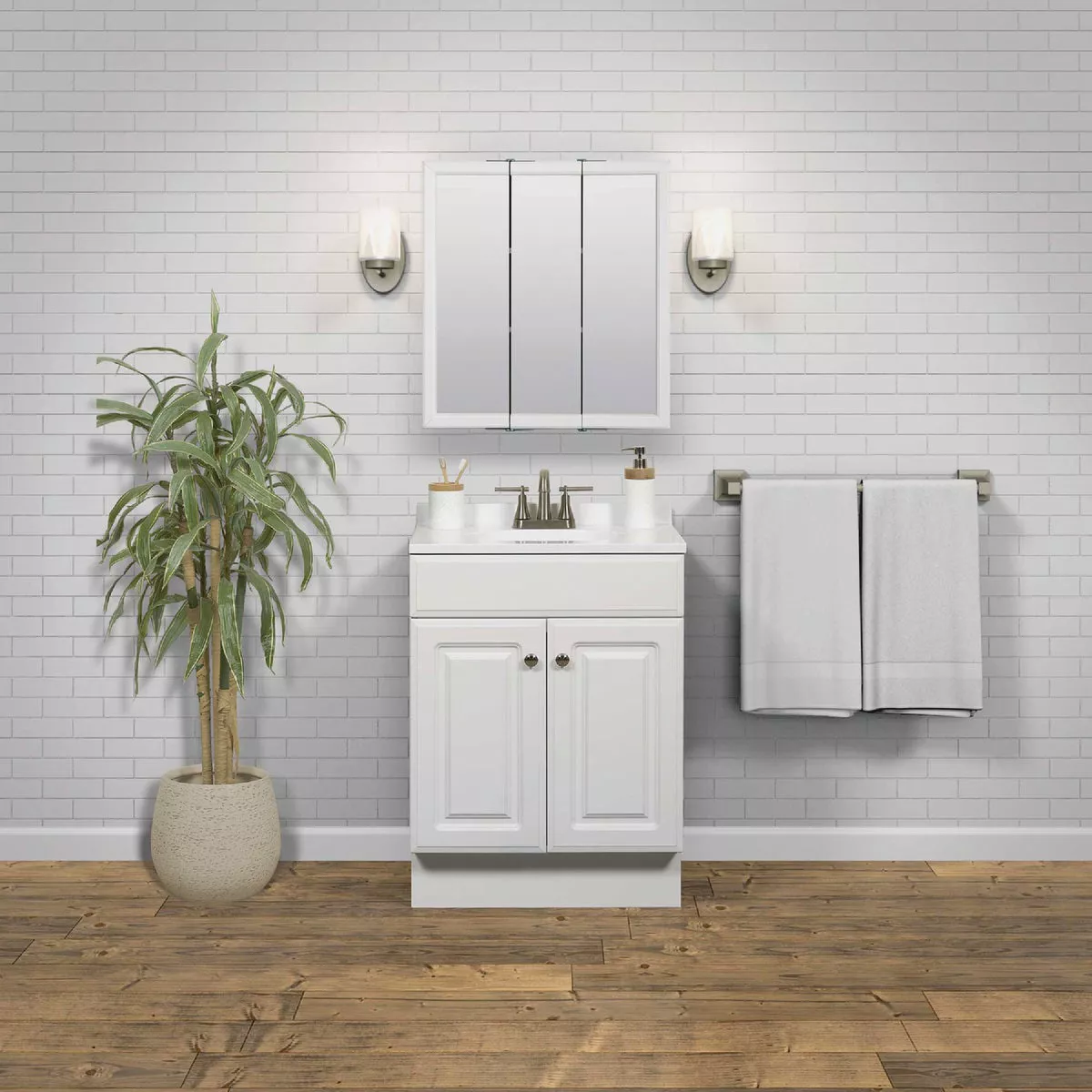 Zenith Zenna Home White 24 In. W x 35 In. H x 18 In. D Vanity with White Cultured Marble Top - photo 2