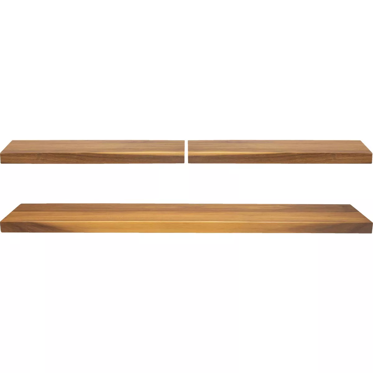 CenterPointe Acacia Wood Floating Shelves Set (3-Piece)
