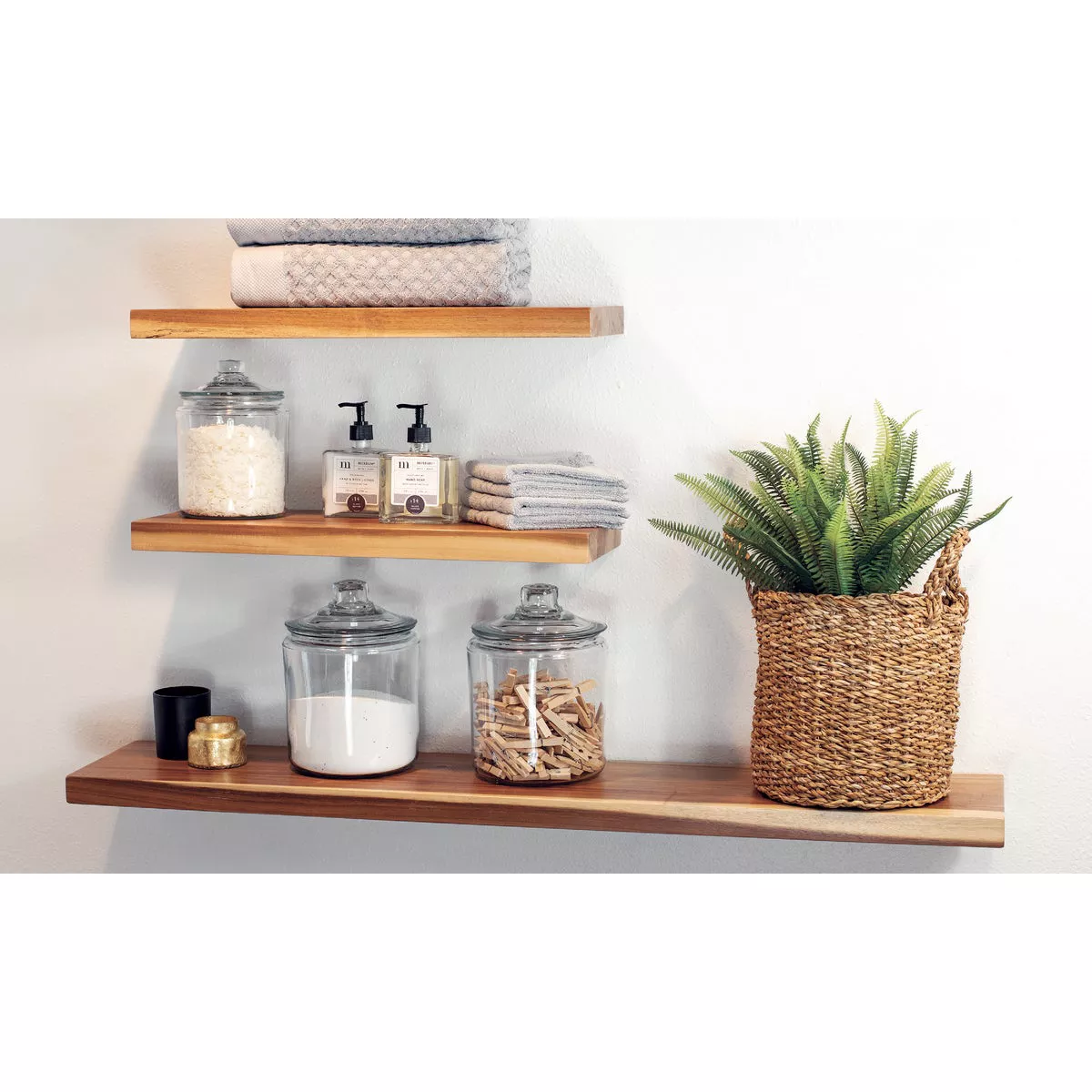 CenterPointe Acacia Wood Floating Shelves Set (3-Piece) - photo 2