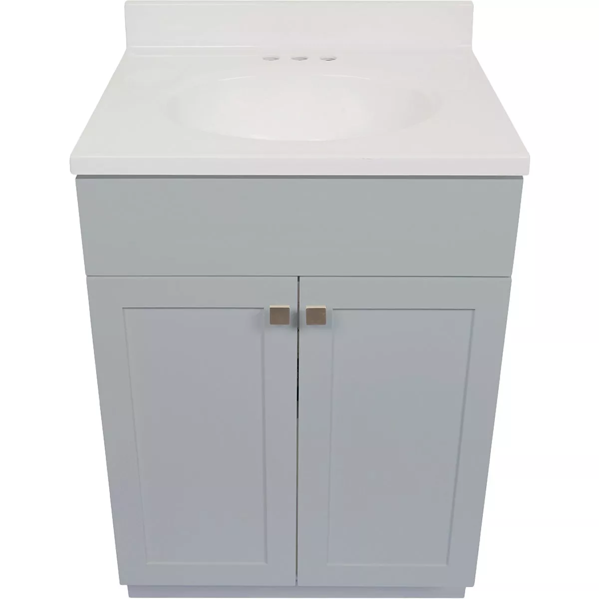 Modular Charleston Gray 24 In. W x 18 In. D x 34-1/2 In. H Vanity with White Cultured Marble Top